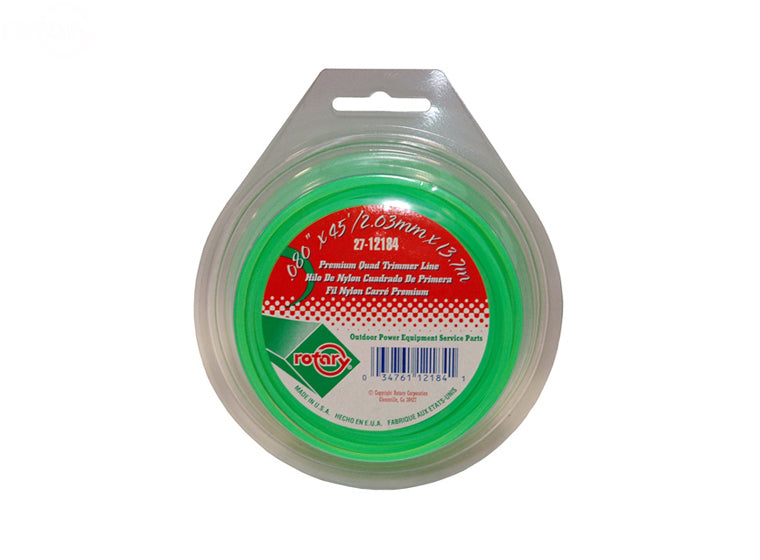 Rotary # 12184 TRIMMER LINE .080 45' LOOP QUAD GREEN