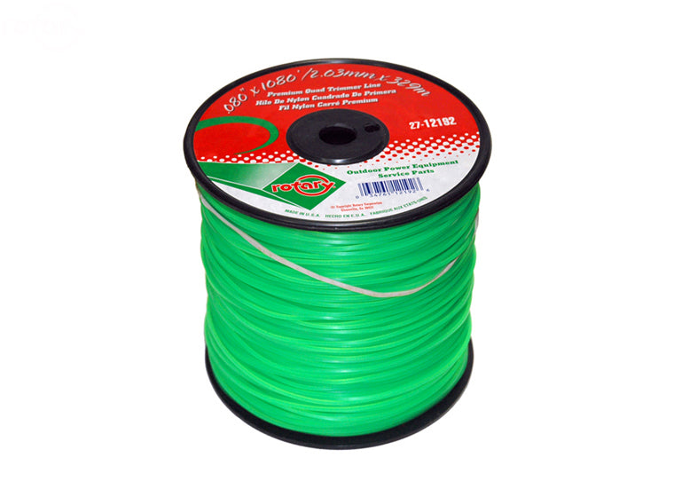 Rotary # 12192 TRIMMER LINE .080 1080' MED SPOOL QUAD GREEN