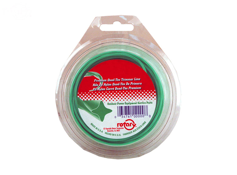 Rotary # 12202 TRIMMER LINE .105 24' LOOP QUAD-TEX TWIST GREEN