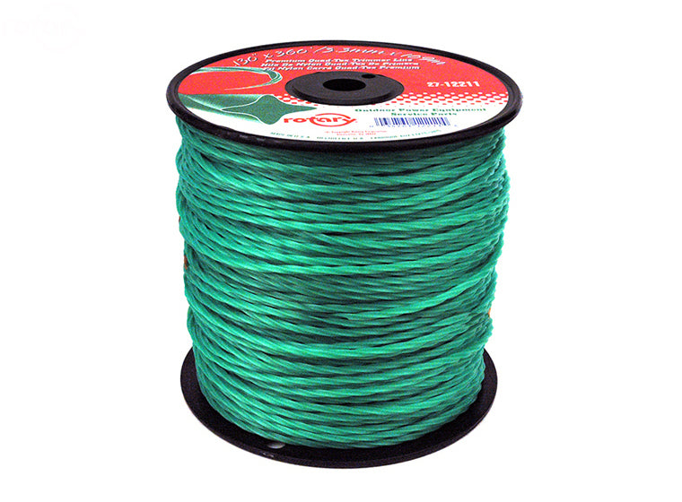 Rotary # 12211 TRIMMER LINE .130 360' MED SPOOL QUAD-TEX TWIST GREEN