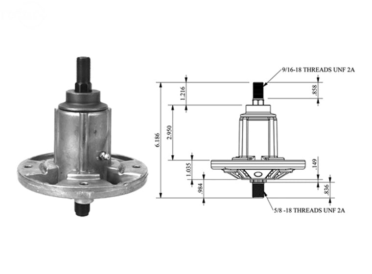 Rotary # 12495 SPINDLE ASSEMBLY FOR JOHN DEERE