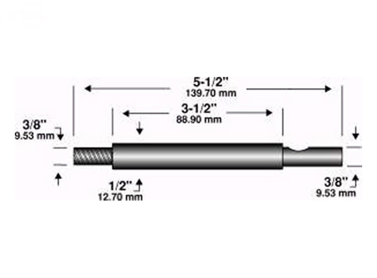 Rotary # 1252 EDGER SHAFT 5-1/2" X 3/8" X 3/8"