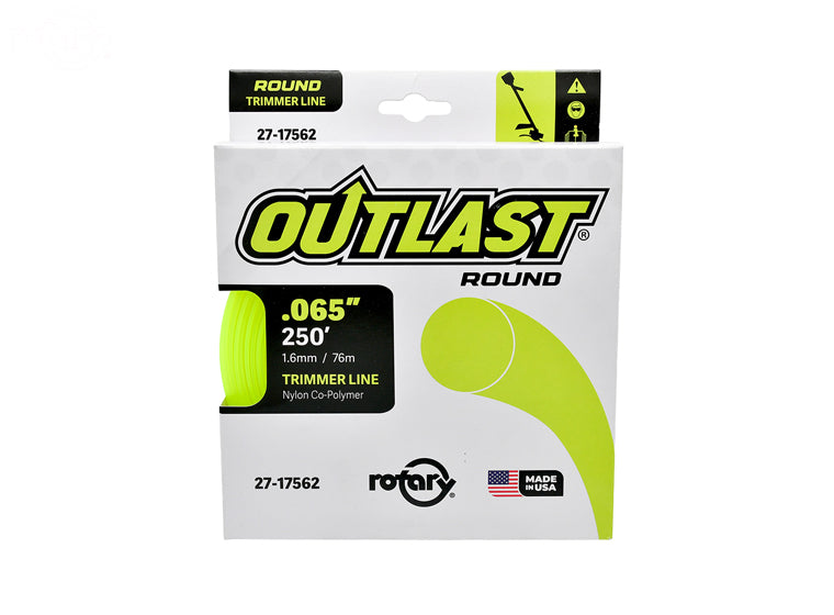 ROTARY # 17562 TRIMMER LINE .065 X 250' OUTLAST ROUND YELLOW