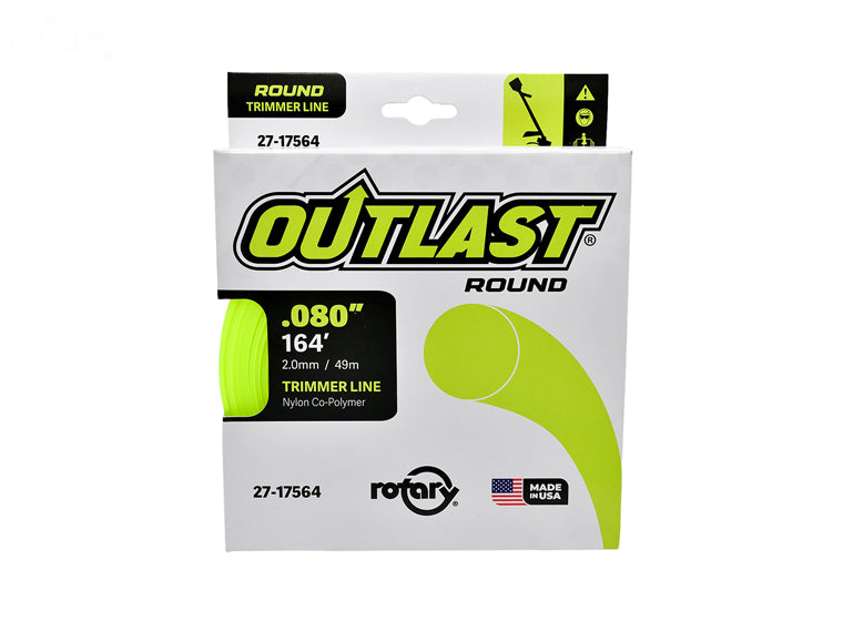 ROTARY # 17564 TRIMMER LINE .080 X 164' OUTLAST ROUND YELLOW