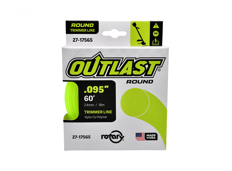 ROTARY # 17565 TRIMMER LINE .095 X 60' OUTLAST ROUND YELLOW