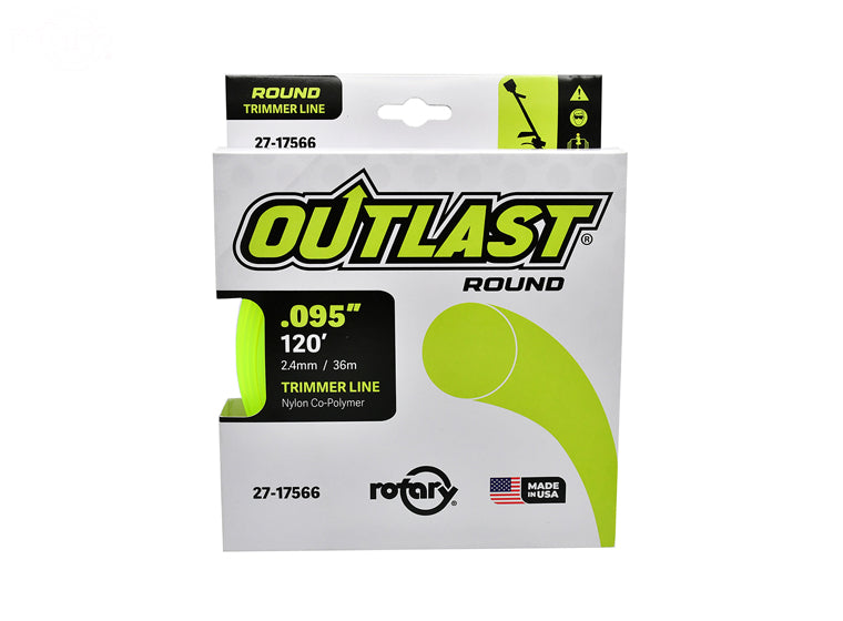 ROTARY # 17566 TRIMMER LINE .095 X 120' OUTLAST ROUND YELLOW