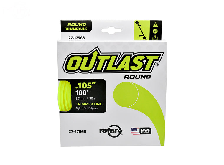 ROTARY # 17568 TRIMMER LINE .105 X 100' OUTLAST ROUND YELLOW