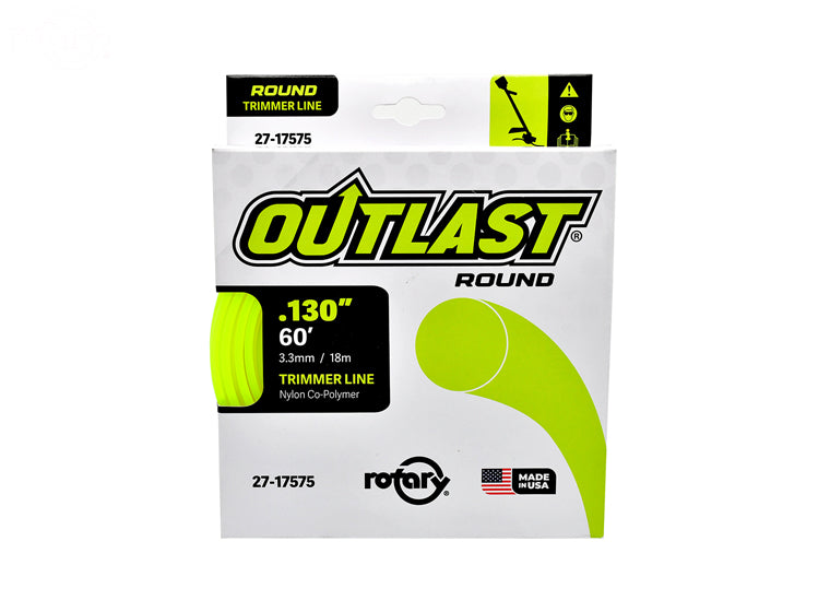 ROTARY # 17575 TRIMMER LINE .130 X 60' OUTLAST ROUND YELLOW