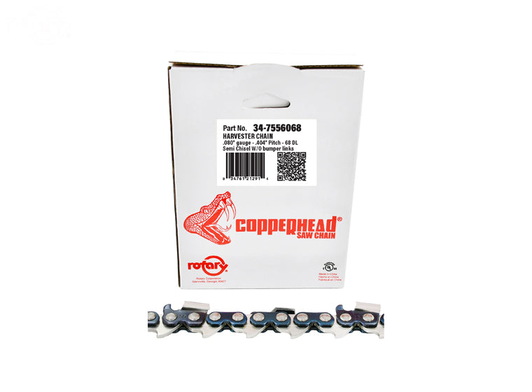 ROTARY # 7556068 HARVESTER SAW CHAIN LOOP 68DL .404"